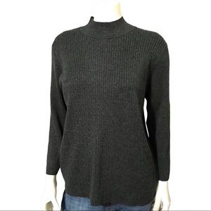 Vintage Evan Picone Gray Mock Neck Sweater Sz-2X